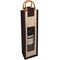 GC Home & Garden 14.25" J1 Black Classic Jute Wine Bottle Bag with Bamboo Handle